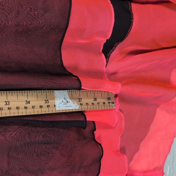 356-terra Nostra Chic Black and Pink High Low Dress - Picture 4 of 4